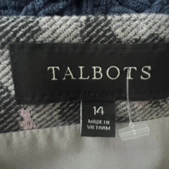 Talbots Women's Pencil Skirt Gray Pink Leopard Print Size 14 - Picture 8 of 8